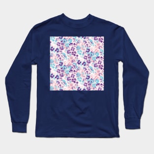 Pastel Splashed Flowers Long Sleeve T-Shirt